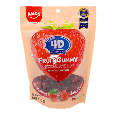 AMOS 4D Fruit Gummy Strawberry Burst