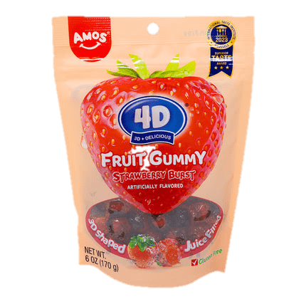 AMOS 4D Fruit Gummy Strawberry Burst