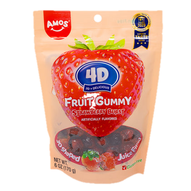 AMOS 4D Fruit Gummy Strawberry Burst