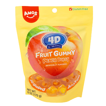 AMOS 4D Fruit Gummy Peach Burst